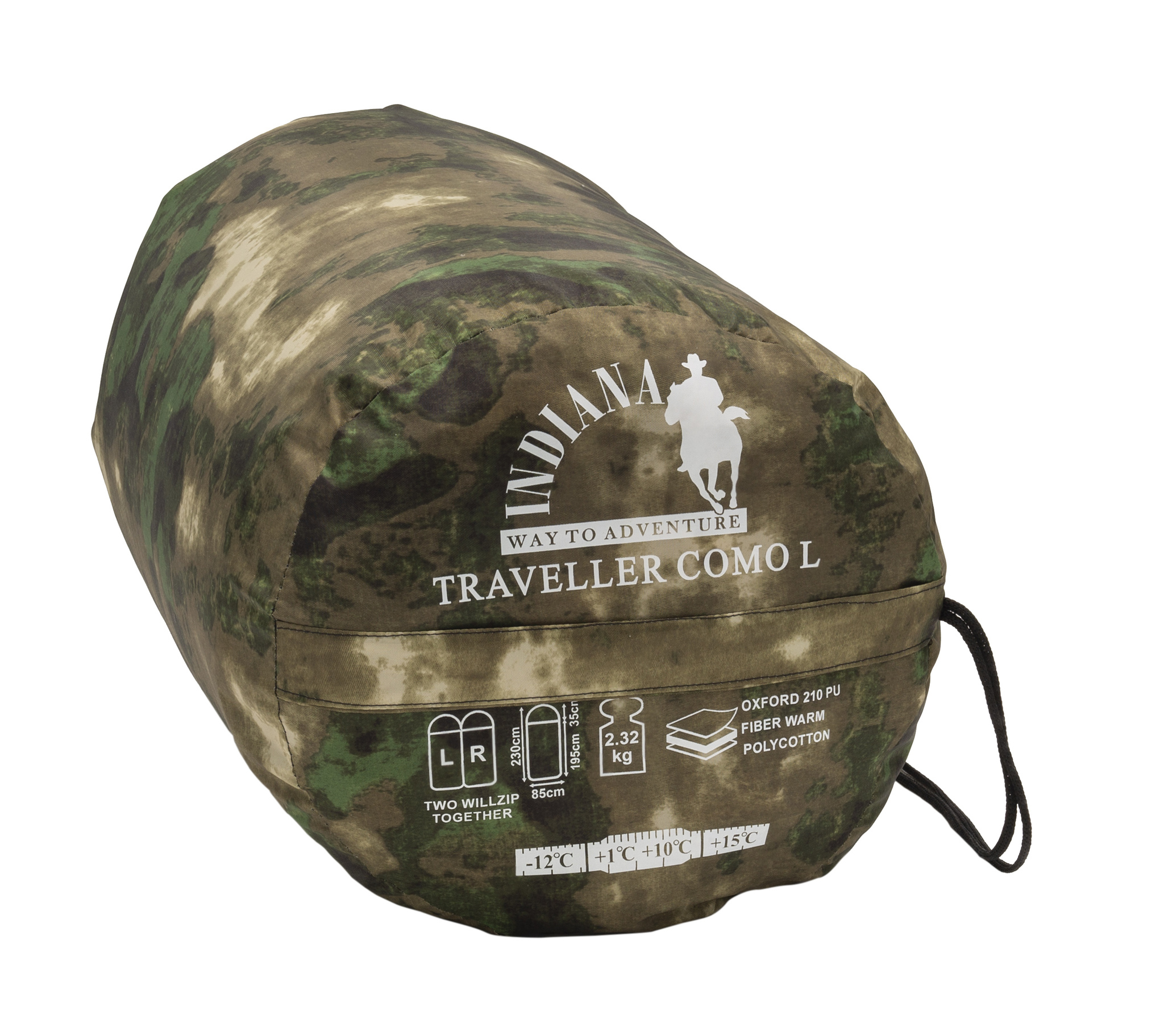 Спальный мешок TRAVELLER camo R (от -12С с подголовником 230*90)